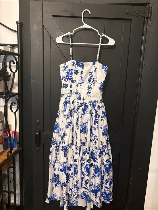1. State Dresses & Skirts - 1. State Blue Floral Midi Dress on White